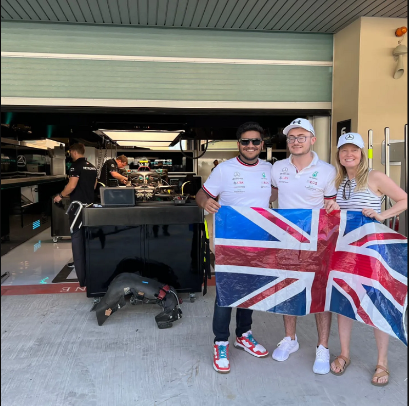 Home race picture infront of drivers garage.